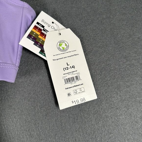 Time and Tru Swim Top Womens Large Purple High Neck Mix Match Boning Support NWT - Picture 5 of 8
